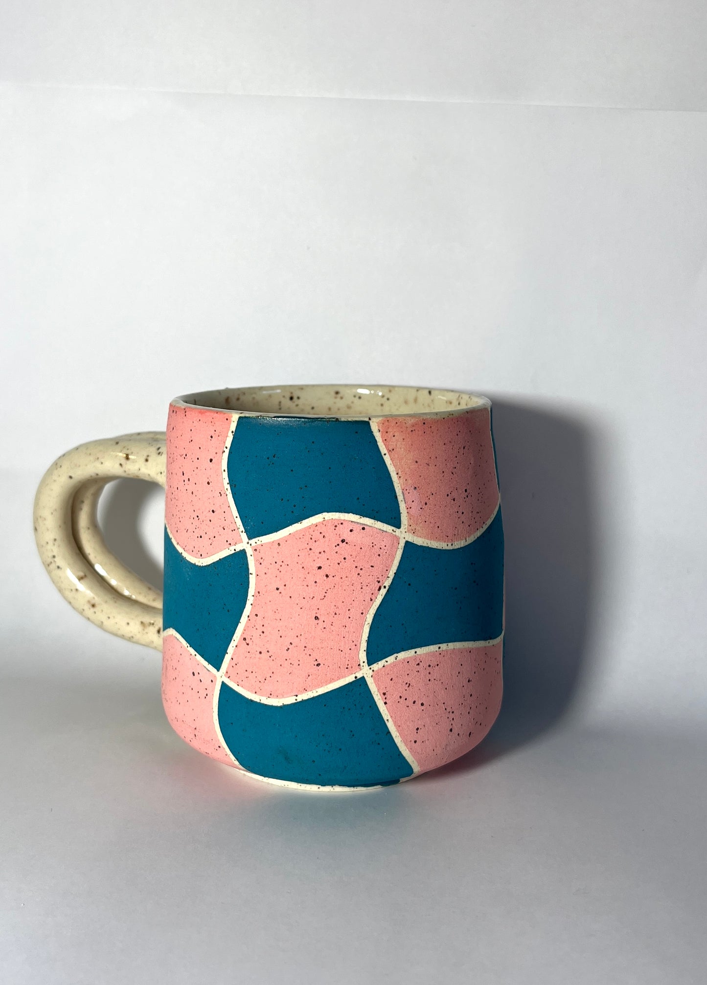 The BlueGreenPink Checkers Mug