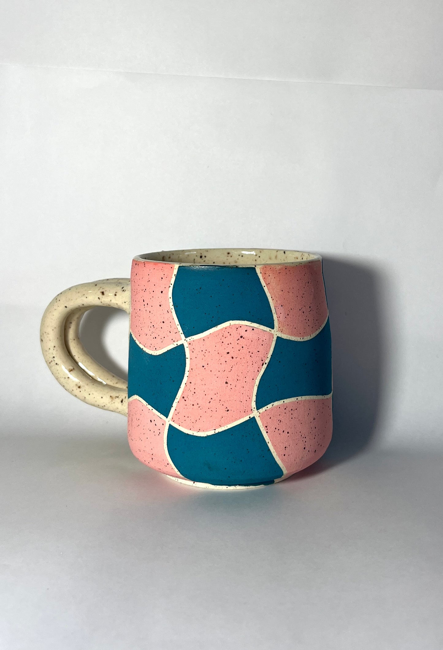 The BlueGreenPink Checkers Mug