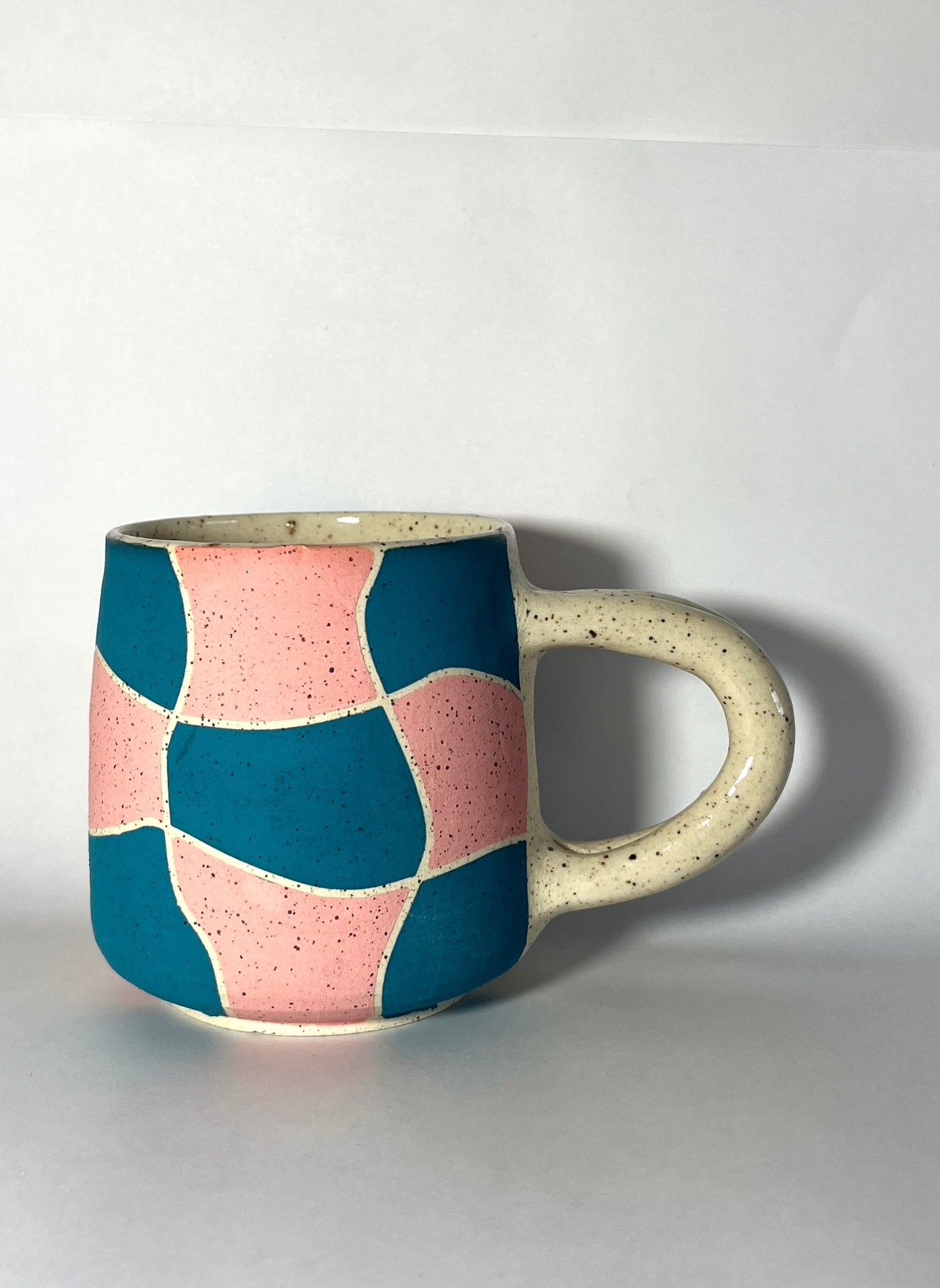 The BlueGreenPink Checkers Mug