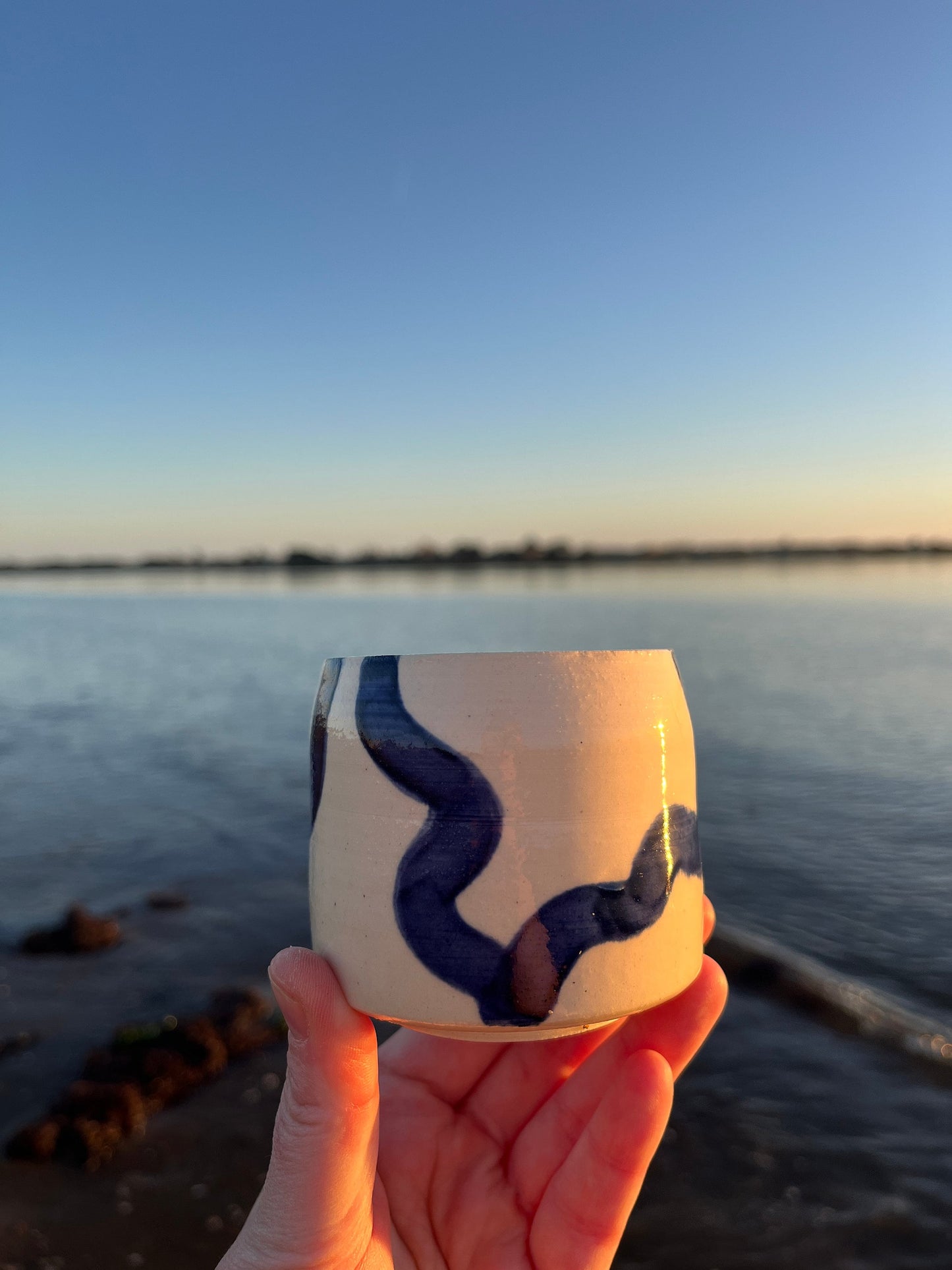 The Navy Squiggles Espresso Mug
