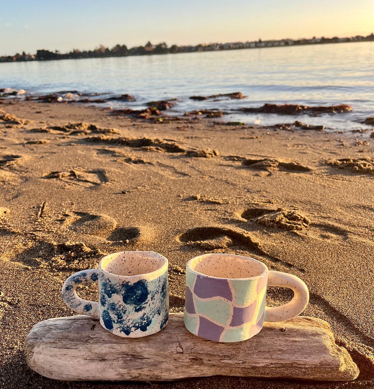The Sea Glass Checkered Mug