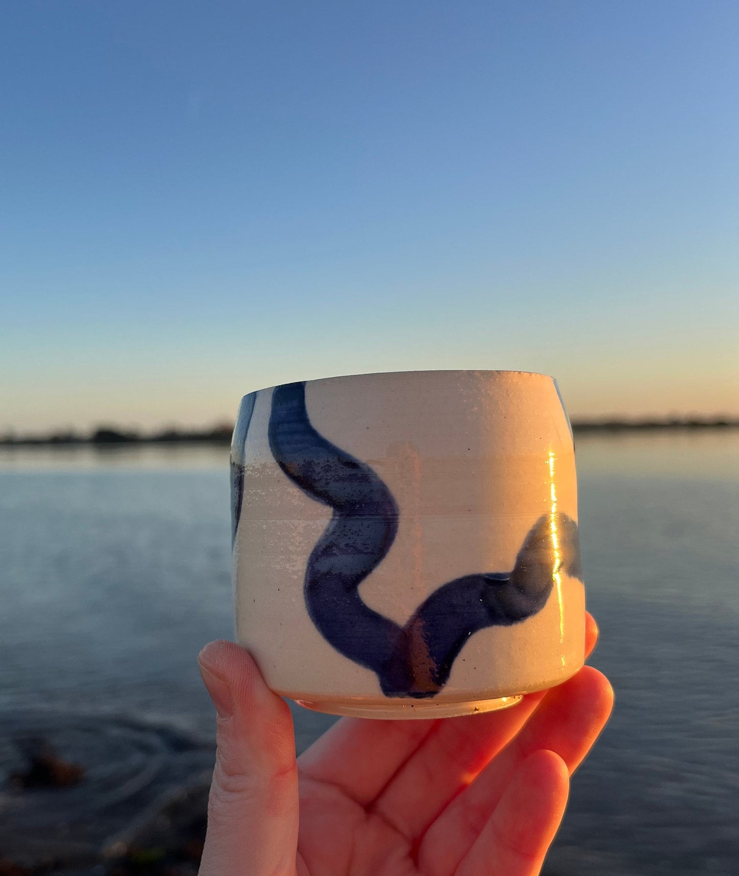 The Navy Squiggles Espresso Mug