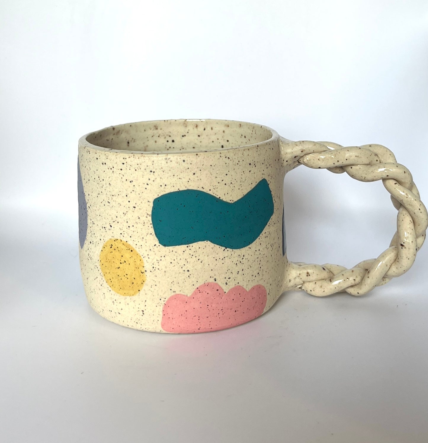 The Braided Handle Abstract Shapes Mug