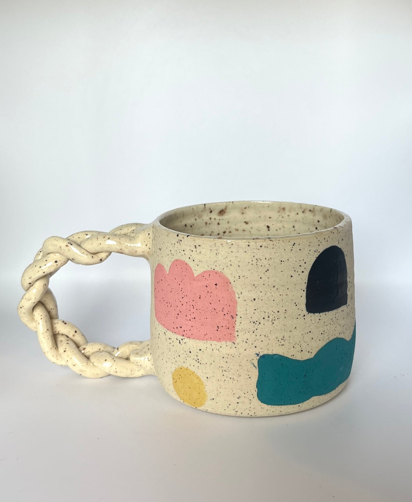 The Braided Handle Abstract Shapes Mug